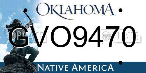 GVO9470 Oklahoma License Plate