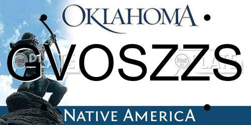 GVOSZZS Oklahoma License Plate