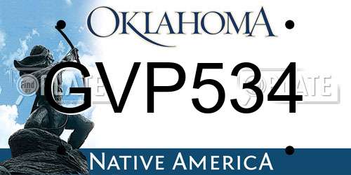 GVP534 Oklahoma License Plate