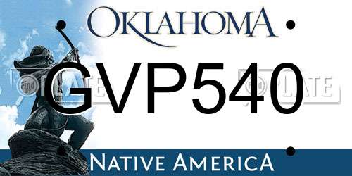 GVP540 Oklahoma License Plate