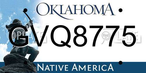 GVQ8775 Oklahoma License Plate