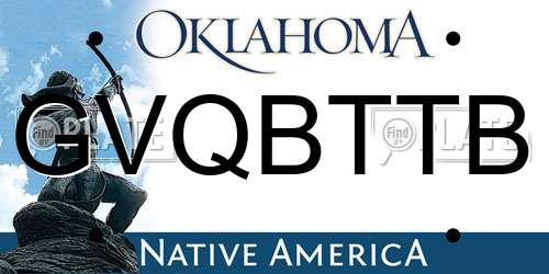 GVQBTTB Oklahoma License Plate