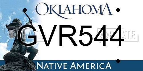 GVR544 Oklahoma License Plate