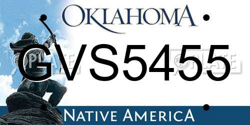 GVS5455 Oklahoma License Plate