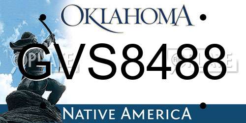 GVS8488 Oklahoma License Plate