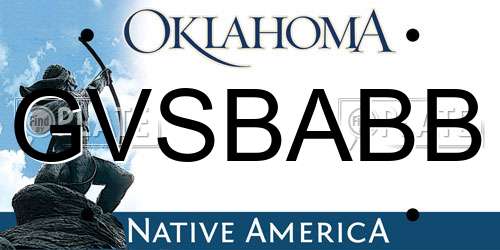 GVSBABB Oklahoma License Plate