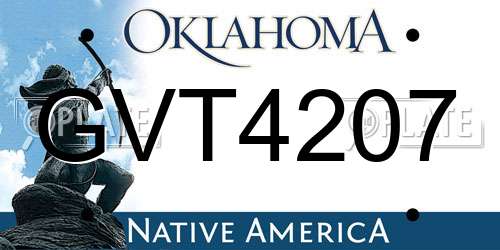 GVT4207 Oklahoma License Plate