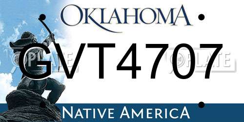 GVT4707 Oklahoma License Plate