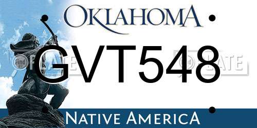 GVT548 Oklahoma License Plate