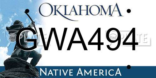 GWA494 Oklahoma License Plate