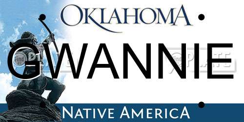 GWANNIE Oklahoma License Plate