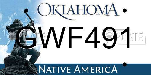 GWF491 Oklahoma License Plate