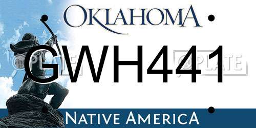 GWH441 Oklahoma License Plate