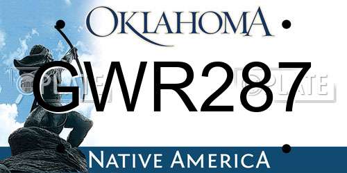 GWR287 Oklahoma License Plate