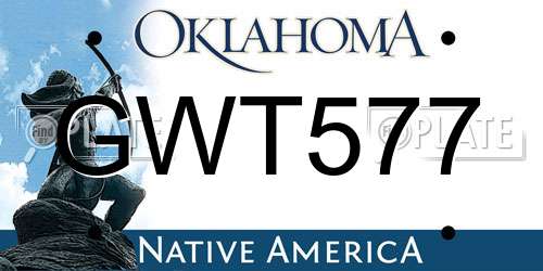 GWT577 Oklahoma License Plate