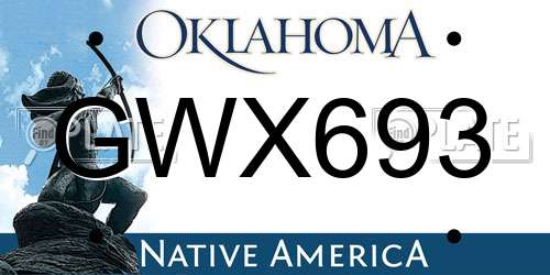 GWX693 Oklahoma License Plate