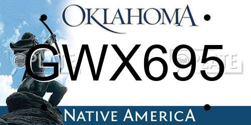 GWX695 Oklahoma License Plate