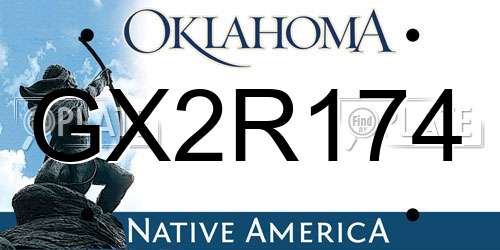 GX2R174 Oklahoma License Plate