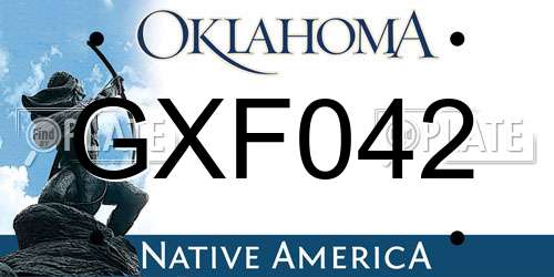 GXF042 Oklahoma License Plate