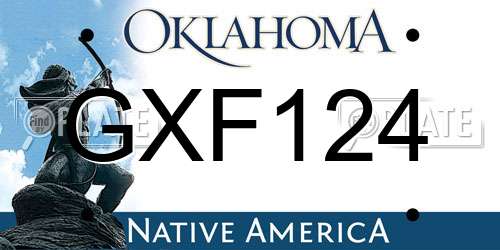 GXF124 Oklahoma License Plate