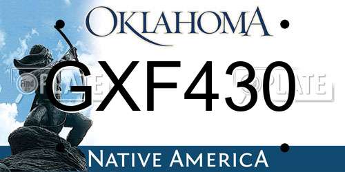 GXF430 Oklahoma License Plate