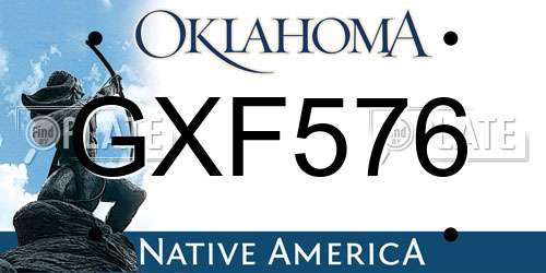 GXF576 Oklahoma License Plate