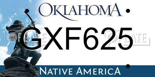 GXF625 Oklahoma License Plate