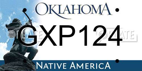 GXP124 Oklahoma License Plate