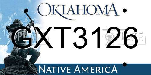 GXT3126 Oklahoma License Plate
