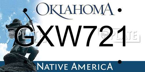 GXW721 Oklahoma License Plate