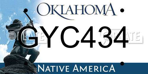 GYC434 Oklahoma License Plate