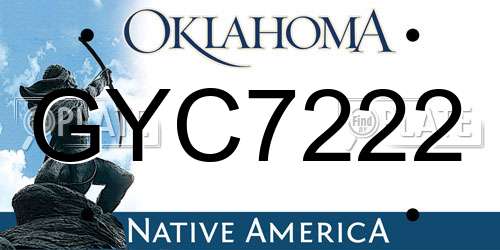 GYC7222 Oklahoma License Plate