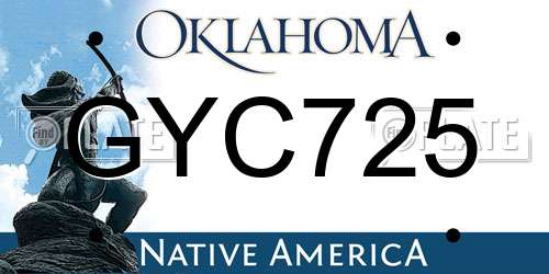 GYC725 Oklahoma License Plate