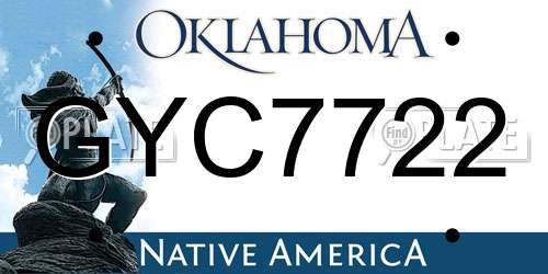 GYC7722 Oklahoma License Plate