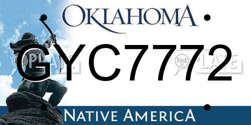 GYC7772 Oklahoma License Plate