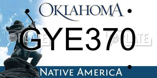 GYE370 Oklahoma License Plate