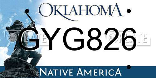 GYG826 Oklahoma License Plate