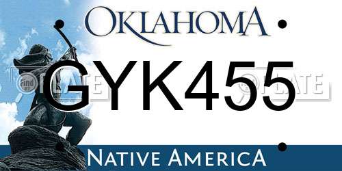 GYK455 Oklahoma License Plate