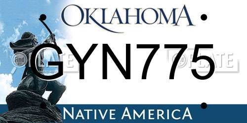 GYN775 Oklahoma License Plate