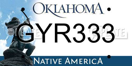 GYR333 Oklahoma License Plate