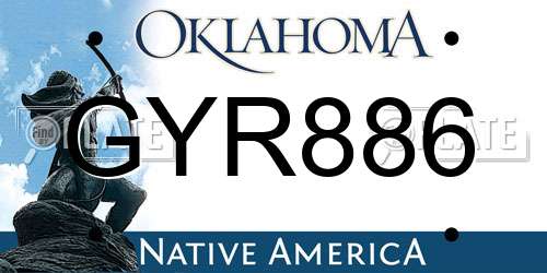 GYR886 Oklahoma License Plate