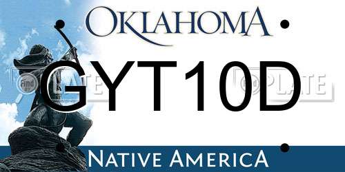 GYT10D Oklahoma License Plate