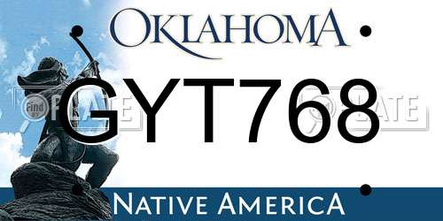 GYT768 Oklahoma License Plate