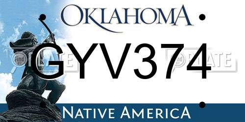 GYV374 Oklahoma License Plate