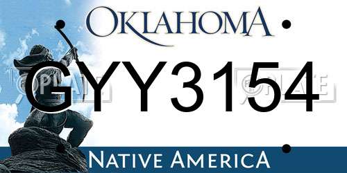 GYY3154 Oklahoma License Plate