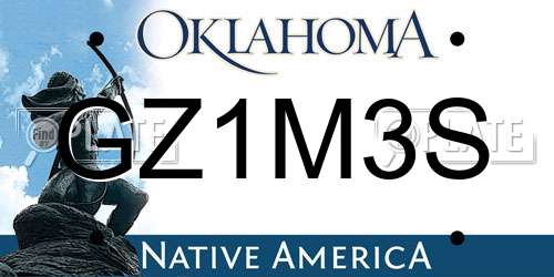 GZ1M3S Oklahoma License Plate