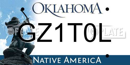 GZ1T0L Oklahoma License Plate