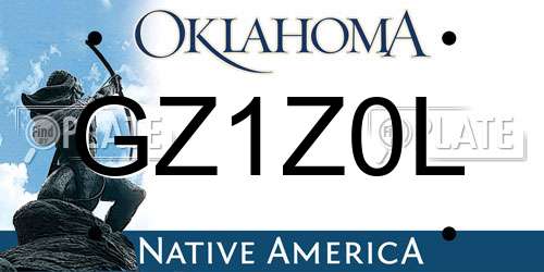 GZ1Z0L Oklahoma License Plate