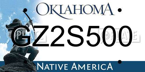 GZ2S500 Oklahoma License Plate