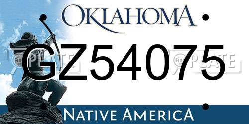 GZ54075 Oklahoma License Plate